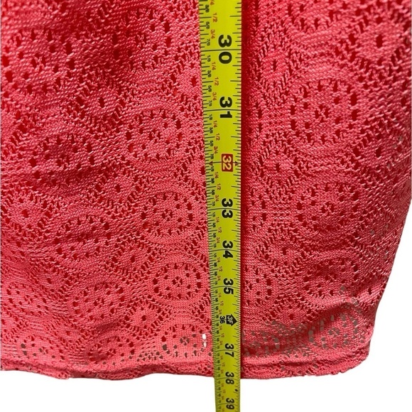 Allison Brittney Lace Pink/Peach Knee Length Geometric Design Dress Size Large - Picture 3 of 12